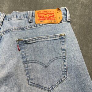 Levi’s 501 Original Fit Jeans Mens 38x34 Light Wash Button Fly Straight Leg